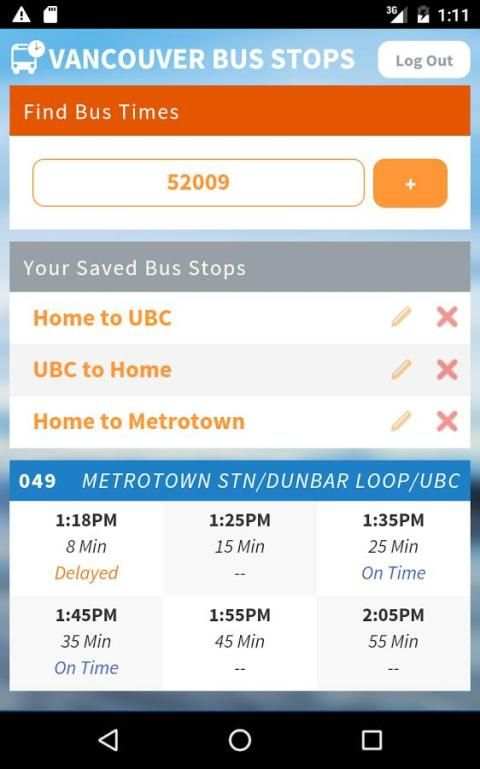 Vancouver Bus Stops screenshot 1