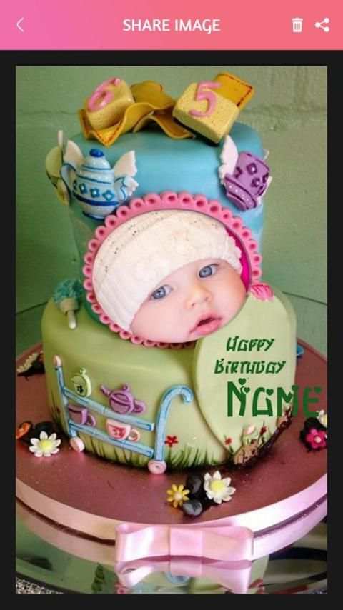 Name Photo On Birthday Cake 1 تصوير الشاشة