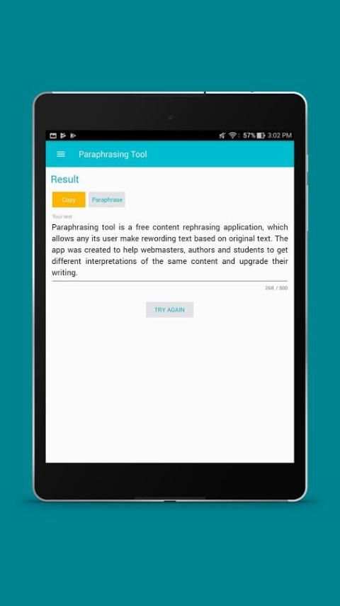 Paraphrasing Tool screenshot 3