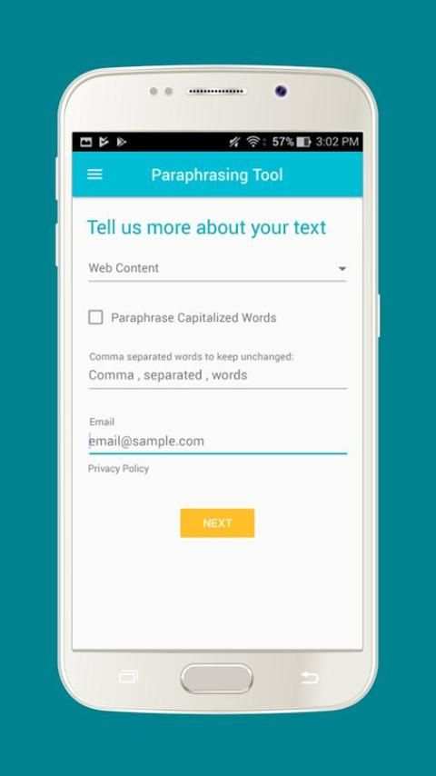 Paraphrasing Tool screenshot 1