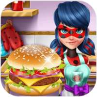 Ladybug Cooking Burger