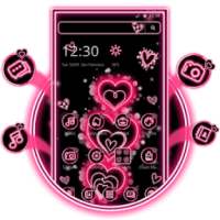 Glitter Salmon Hearts Theme on 9Apps