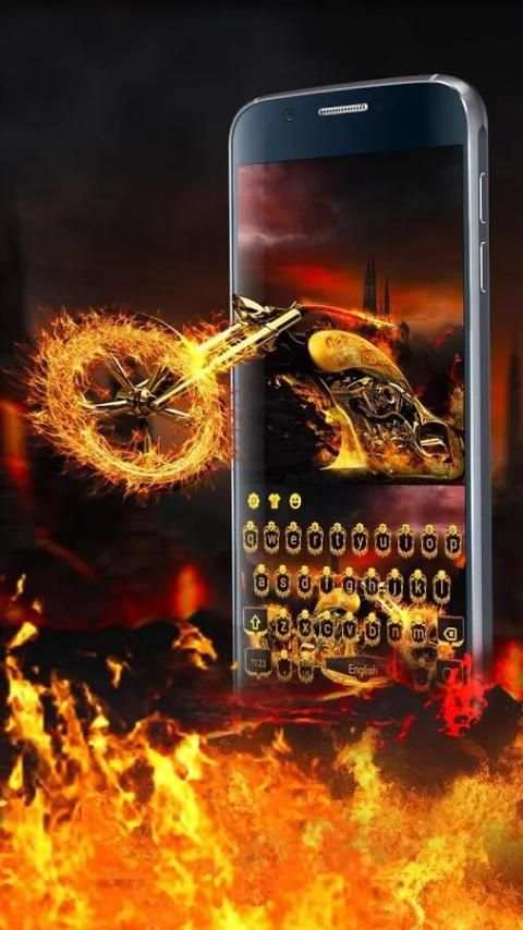 Tema Keyboard Fire Bike screenshot 3