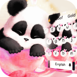 Cute pink panda keyboard иконка