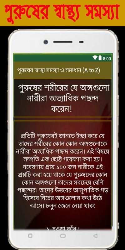 পুরুষের স্বাস্থ্য সমস্যা ও সমাধান (A to Z) screenshot 4