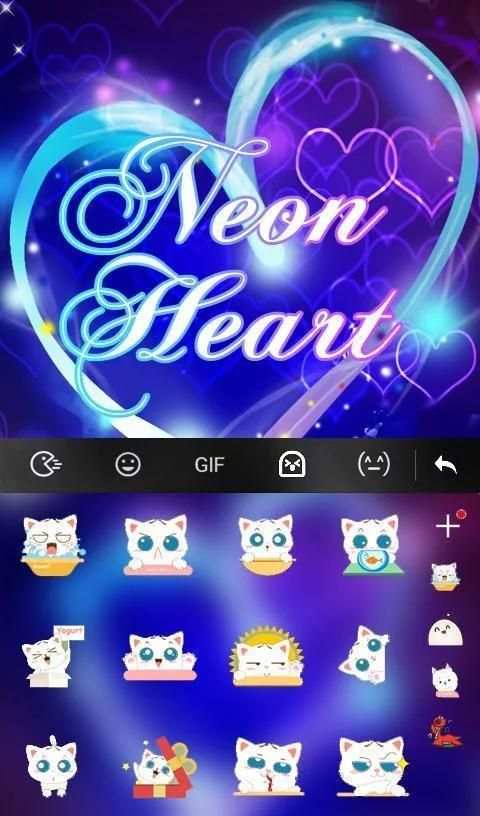 Neon Heart Keyboard Theme screenshot 3