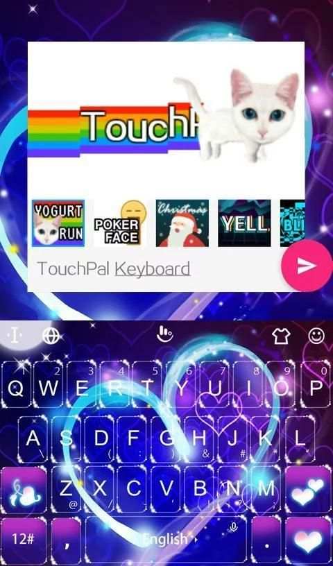 Neon Heart Keyboard Theme screenshot 2