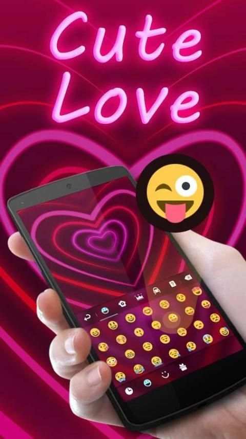 Cute Love GO Keyboard Theme screenshot 6