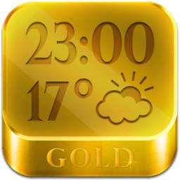 Gold Clock Weather Widget 5.0