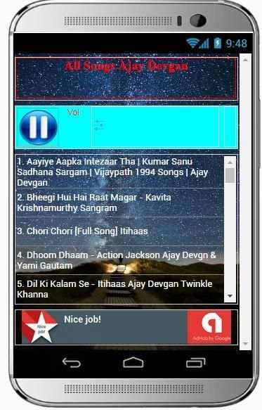 Best Songs Ajay Devgan Mp3 स्क्रीनशॉट 1