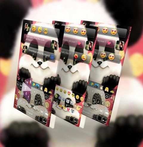 teddy panda GO keyboard theme скриншот 4