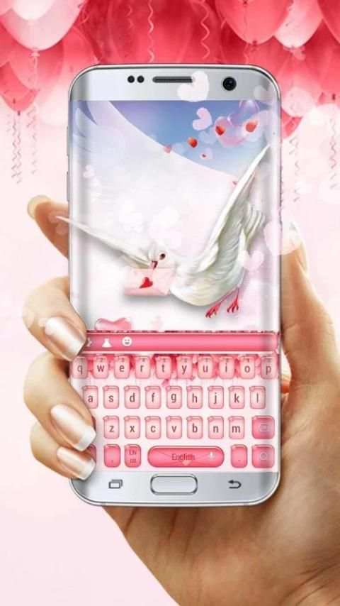 Pink Rose Love Letter Keyboard скриншот 3