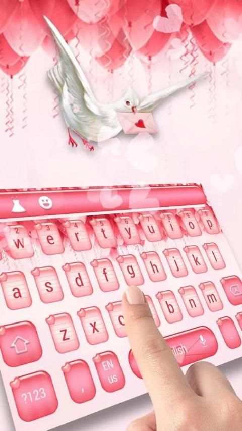Pink Rose Love Letter Keyboard скриншот 1