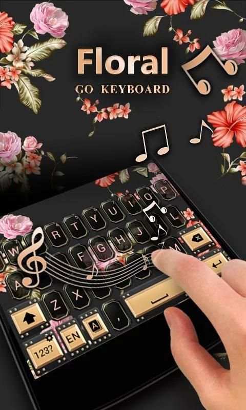 Floral GO Keyboard Theme Emoji screenshot 2