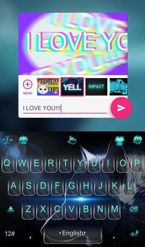 Cool Wild Moon Wolf Keyboard Theme screenshot 1