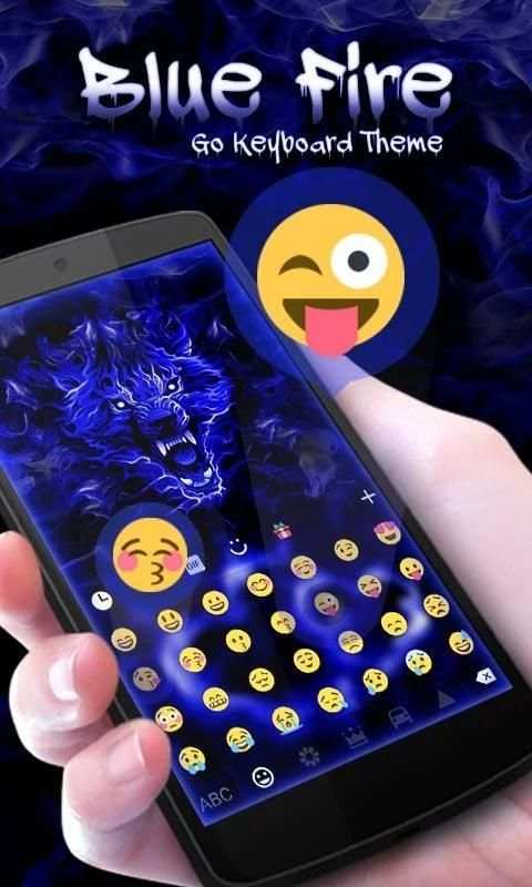 Blue Fire GO Keyboard Theme screenshot 3