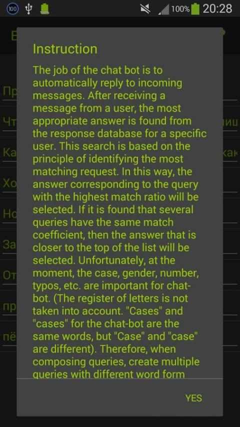 Personal chat-bot screenshot 2