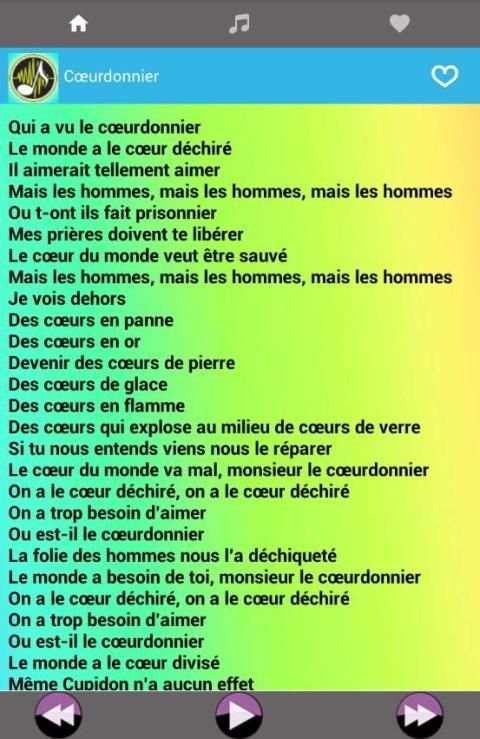 Musique Soprano Paroles Nouveau скриншот 1
