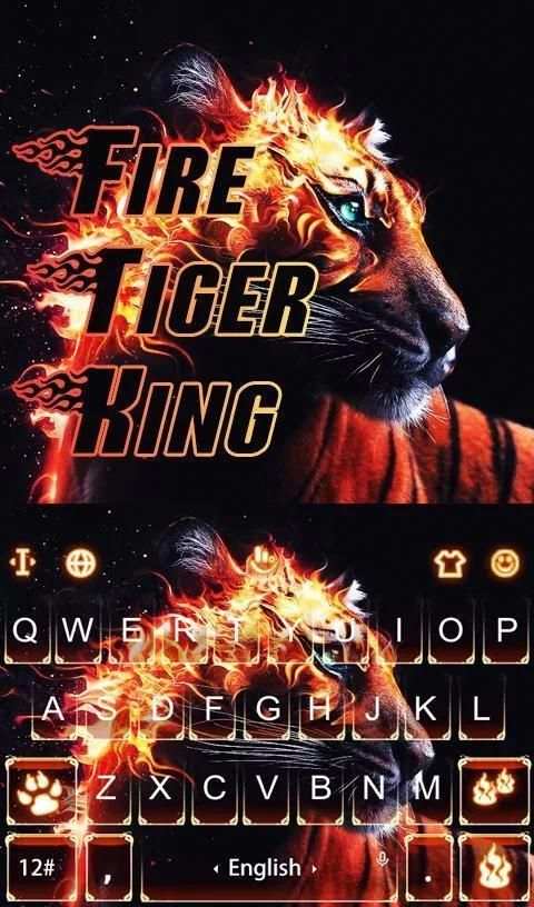 Fire Tiger King Keyboard Theme screenshot 5