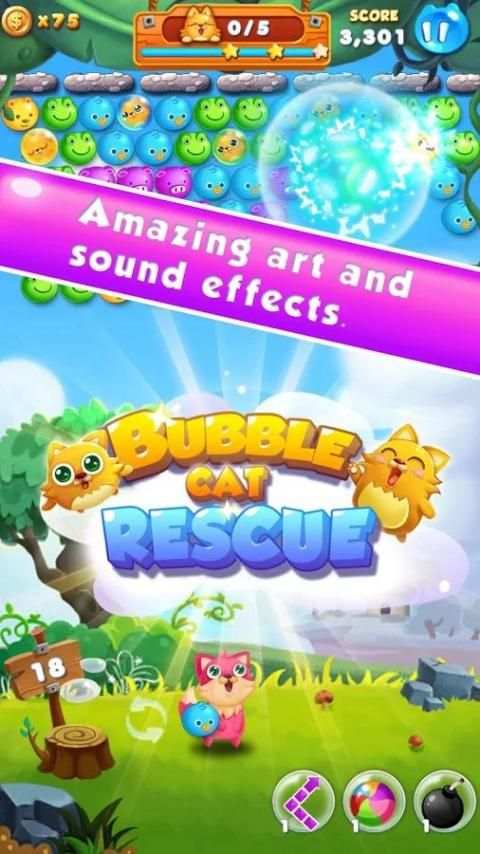 Bubble Cat Rescue скриншот 10