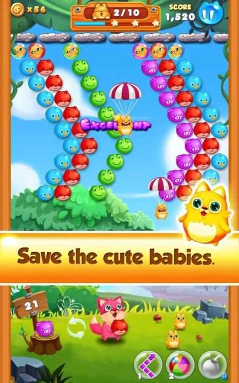 Bubble Cat Rescue скриншот 1