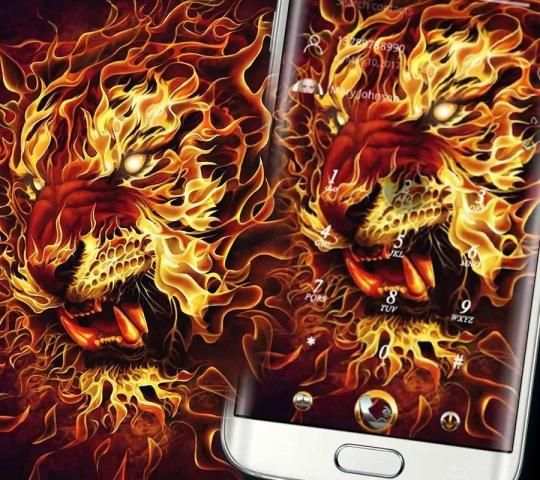 Red Fire Lion Theme 6 تصوير الشاشة