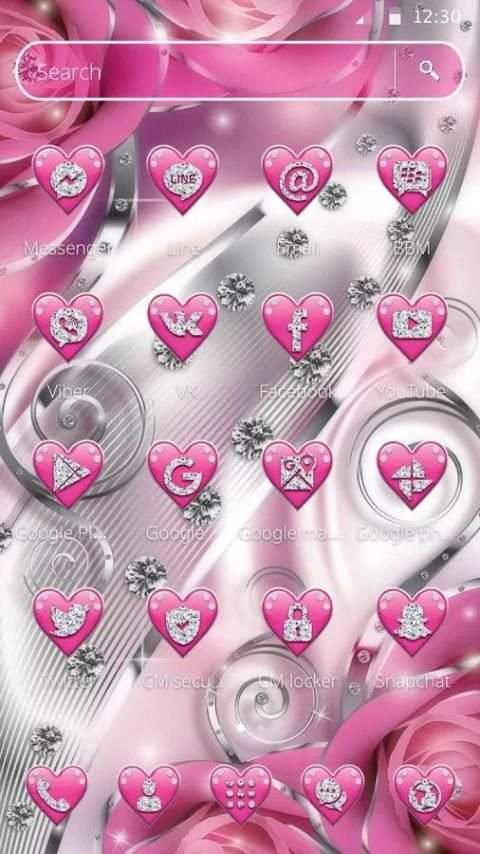 Crimson Hearts Diamond Theme screenshot 2