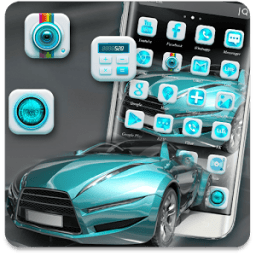 ikon Blue Speeding Car Theme