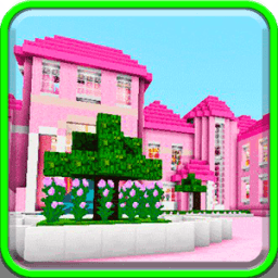ikon Pink dollhouse games map for MCPE roblox ed.