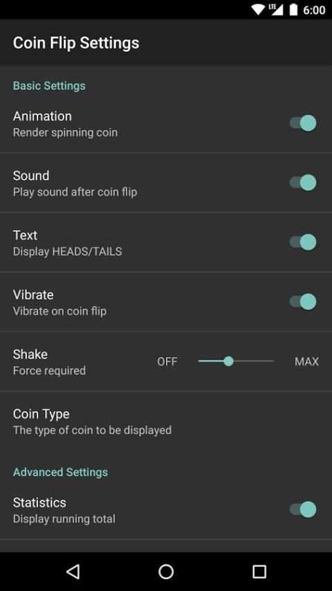 Simple Coin Flip (Phone+Wear) 7 تصوير الشاشة