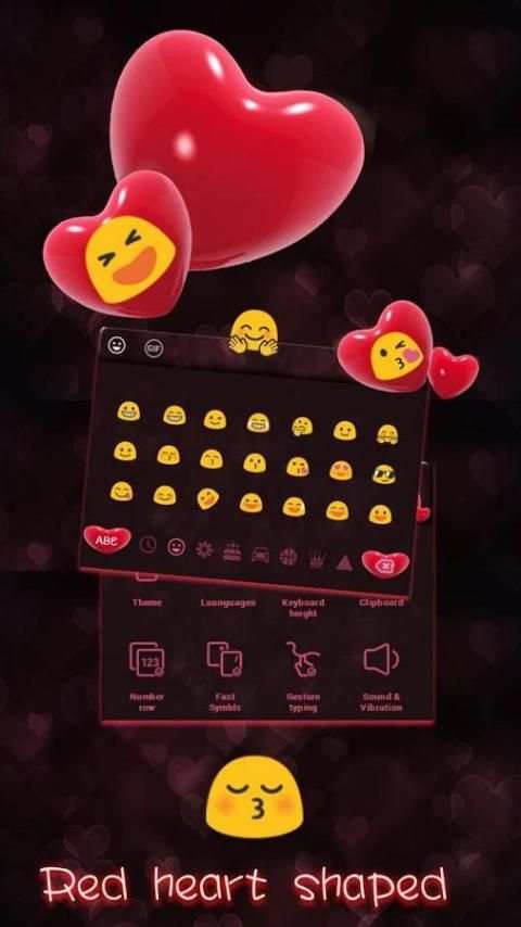 Tema Keyboard Hati Merah screenshot 2