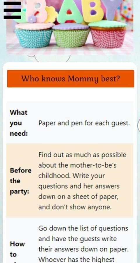 Baby Shower Games Lite screenshot 2
