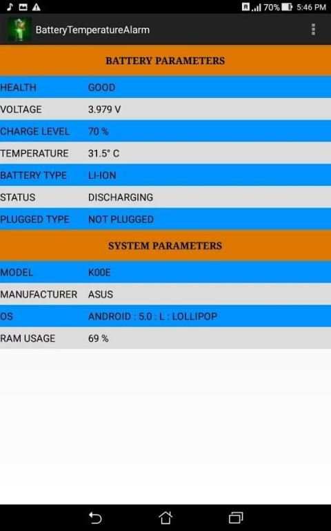 Battery Temperature Alarm screenshot 3