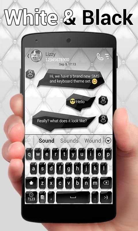 Black and White Keyboard Theme screenshot 5