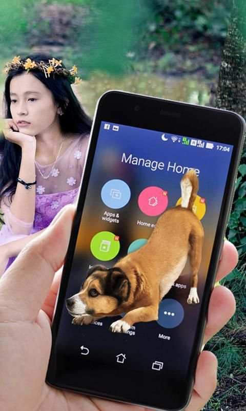 Dog in Phone Cute Joke 1 تصوير الشاشة