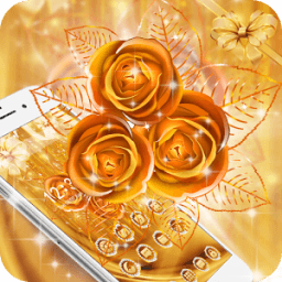 Golden Rose Flower Diamond Theme أيقونة