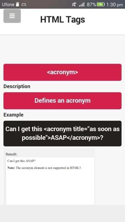 W3Schools HTML Tags(Offline) स्क्रीनशॉट 4