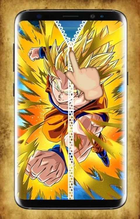 Saiyan Goku Zipper Lock Screen screenshot 4
