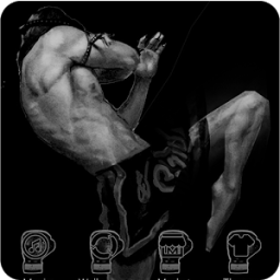 ikon Muay Thai Boxing Fighting Black Theme Keyboard