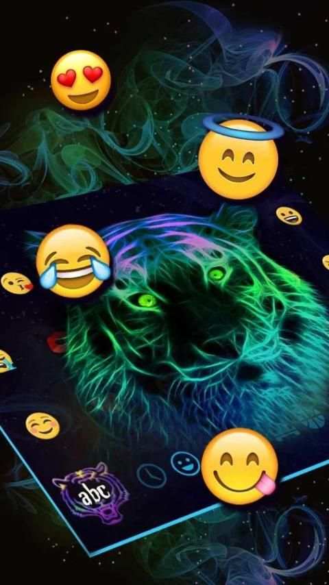 Тема Neon Tiger Keyboard скриншот 2