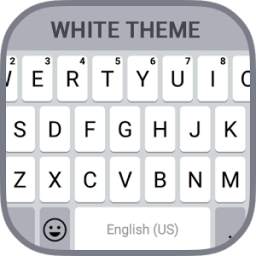 White Emoji Keyboard Theme - Pearl White.OS Pro