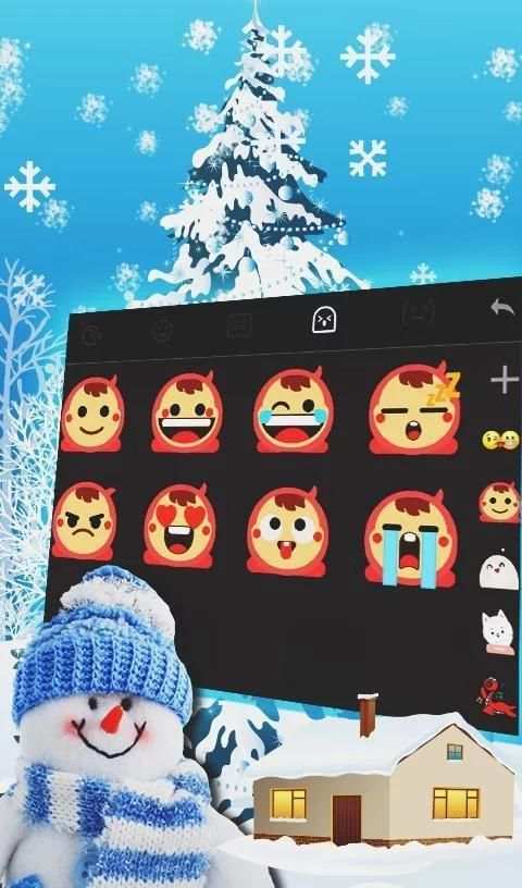 Happy Snow Man Keybaord Theme скриншот 3