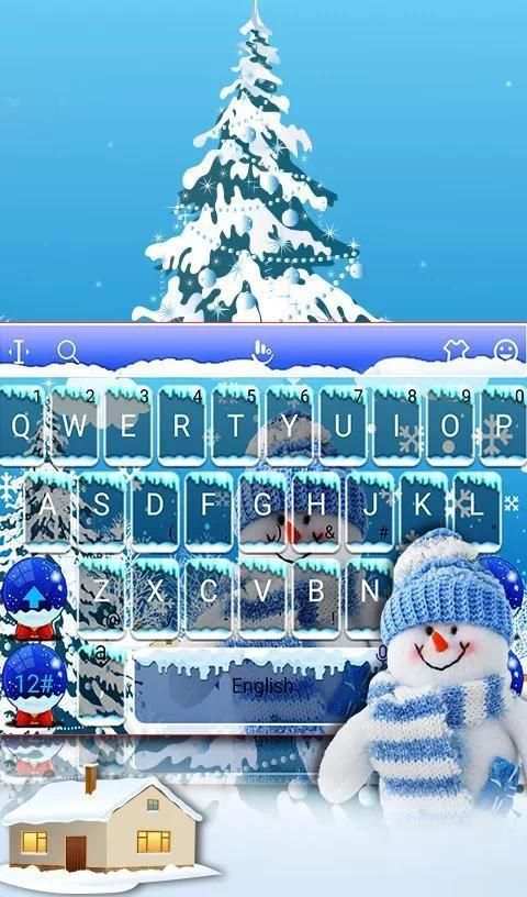 Happy Snow Man Keybaord Theme скриншот 2