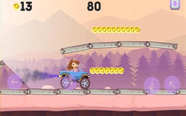 Princess Sofia Driving Car (Hill Climb) screenshot 2