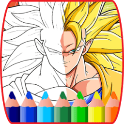 coloring book for super saiyan super-héro kids иконка