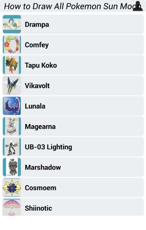 How to Draw All Pokemon Sun Moon 6 تصوير الشاشة