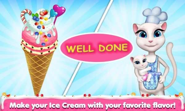 Talking Cat Ice Cream Maker - Cooking Game screenshot 1