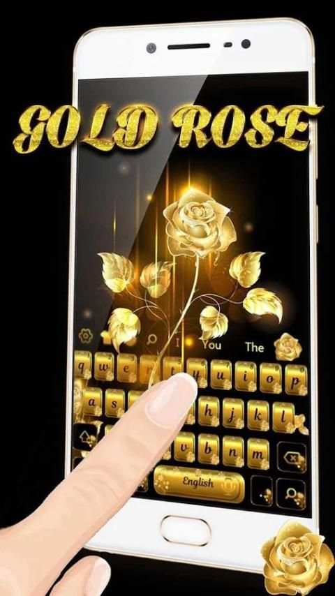 Gold glitter rose keyboard theme screenshot 3