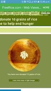 FreeRice.com - Web Viewer App स्क्रीनशॉट 1