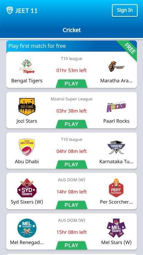 Jeet11-Play for Cricket screenshot 4